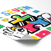 Poster Poignée de puzzle d'autisme six sept Bru (Coin)