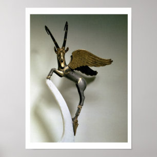 Poster Poignée de vase sous forme de bouquetin à ailes,