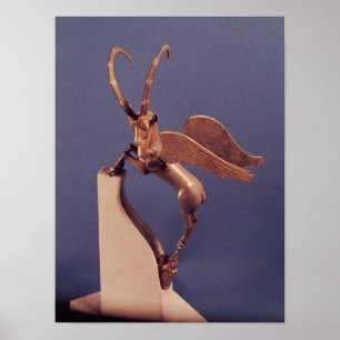 Poster Poignée de vase sous forme d'ibex ailé