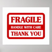 Poster Poignée Fragile Avec Soin (Devant)