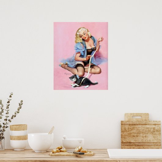 Poster Poignée Kitty vers le haut (Cuisine)