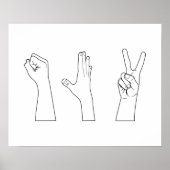 Poster Poignées de ciseaux de papier (Devant)