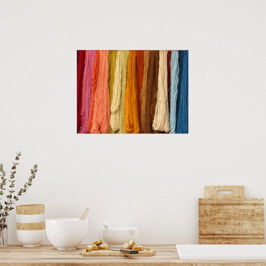 Poster Poignées de fils colorés (Cuisine)