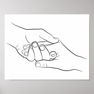 Poster Poignées minimes Ligne Art mignon Simple Moderne