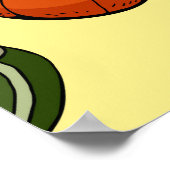 Poster Poignets dessinés à la main, motif de légumes sans (Coin)