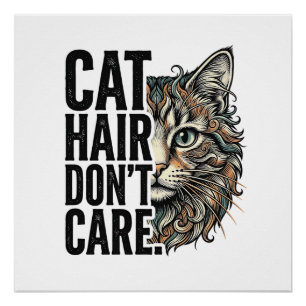 Poster Poils de Chat N'ont Aucune Importance Gravure Vint