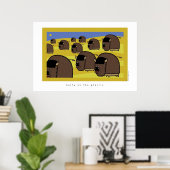 Poster poilu dans la prairie (Bureau à domicile)