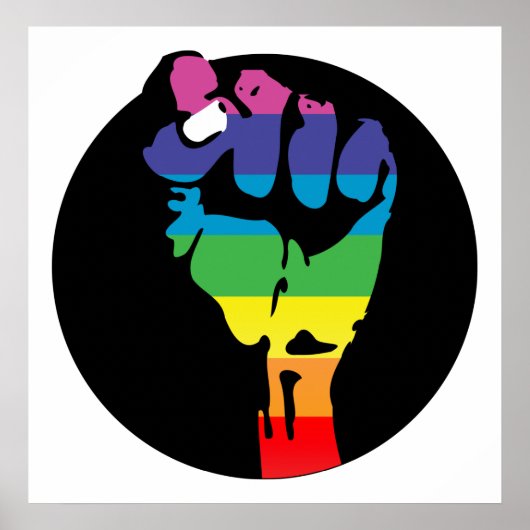 Poster poing arc-en-ciel. (Devant)