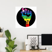 Poster poing arc-en-ciel. (Bureau à domicile)