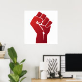 Poster Poing de dégradé rouge élevé (Bureau à domicile)