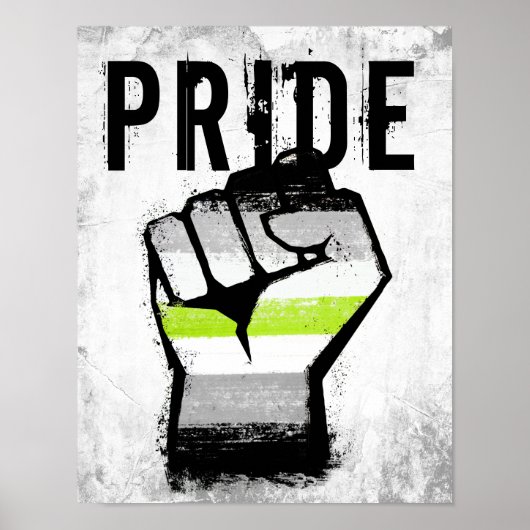 Poster Poing de fierté agender (Devant)