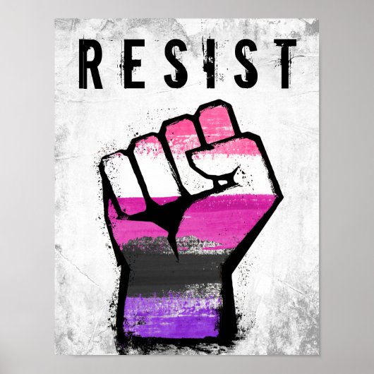 Poster Poing de fierté genderfluid (Devant)