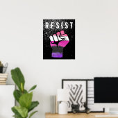 Poster Poing de fierté genderfluid (Bureau à domicile)