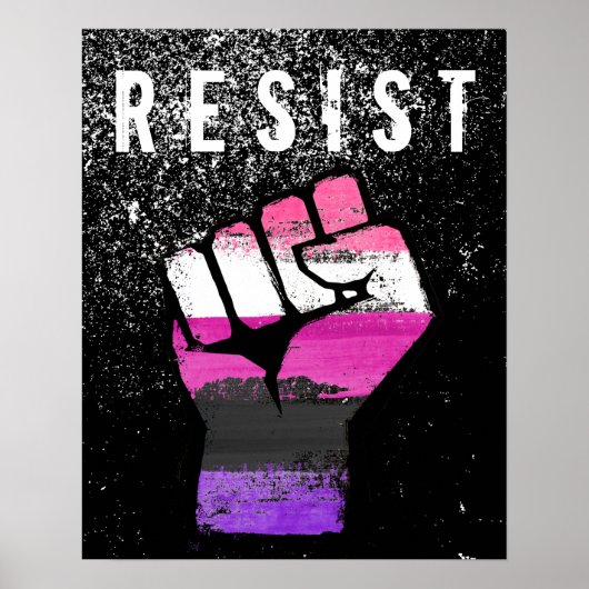 Poster Poing de fierté genderfluid (Devant)