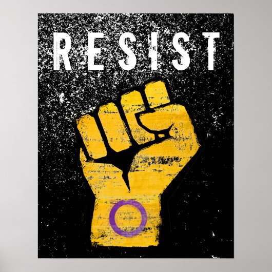 Poster Poing de fierté intersexe (Devant)