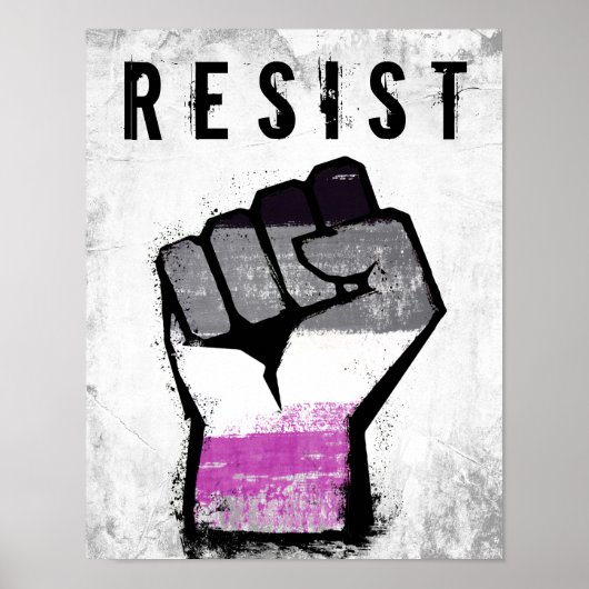 Poster Poing de la fierté asexuelle (Devant)