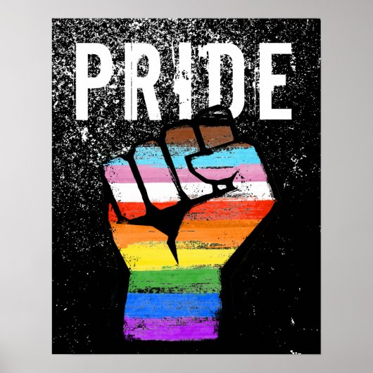 Poster Poing de la fierté du progrès inclusif (Devant)