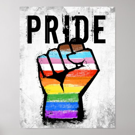 Poster Poing de la fierté du progrès inclusif (Devant)