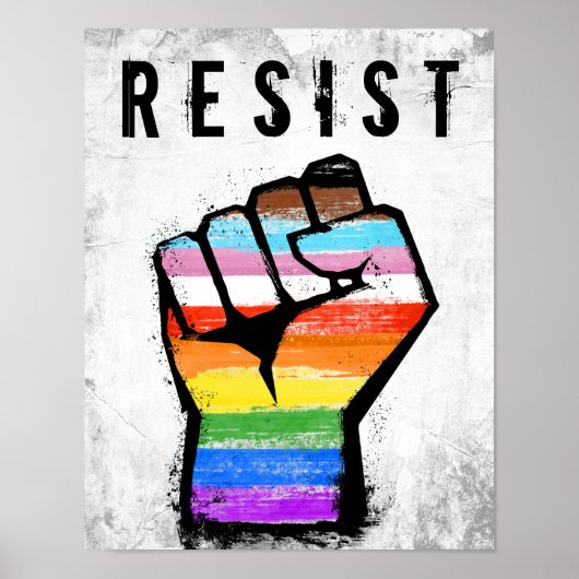 Poster Poing de la fierté du progrès inclusif (Devant)