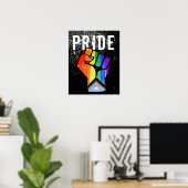 Poster Poing de la fierté progressiste (Bureau à domicile)