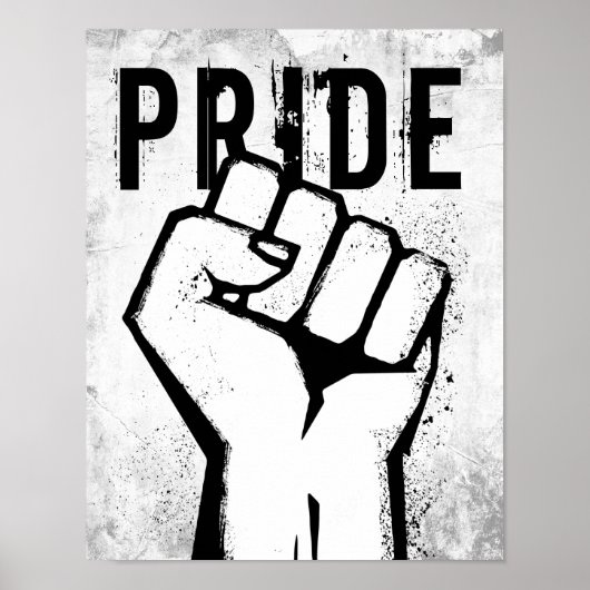 Poster Poing de protestation blanc (Devant)