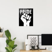 Poster Poing de protestation blanc (Bureau à domicile)