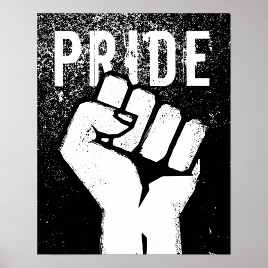 Poster Poing de protestation blanc (Devant)