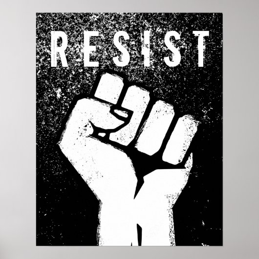 Poster Poing de protestation blanc (Devant)