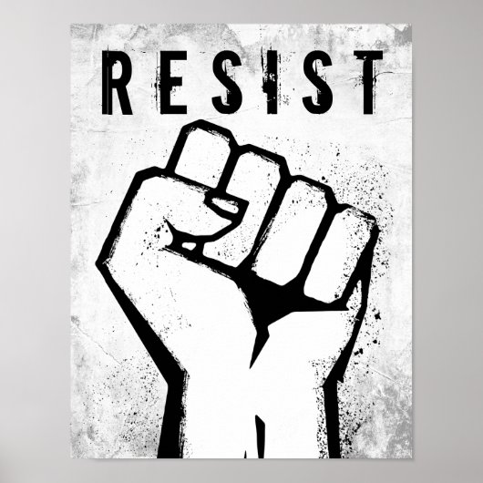 Poster Poing de protestation blanc (Devant)