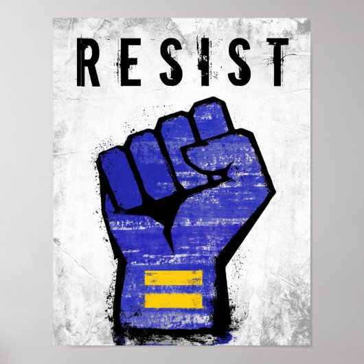 Poster Poing de protestation bleu (Devant)