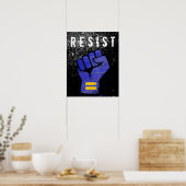 Poster Poing de protestation bleu (Cuisine)