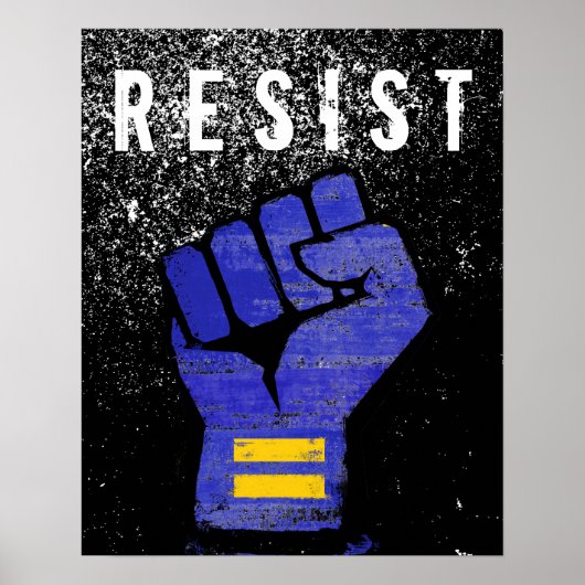 Poster Poing de protestation bleu (Devant)