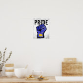 Poster Poing de protestation bleu (Cuisine)