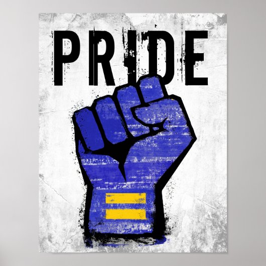 Poster Poing de protestation bleu (Devant)