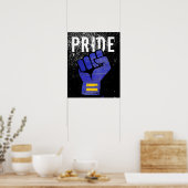 Poster Poing de protestation bleu (Cuisine)