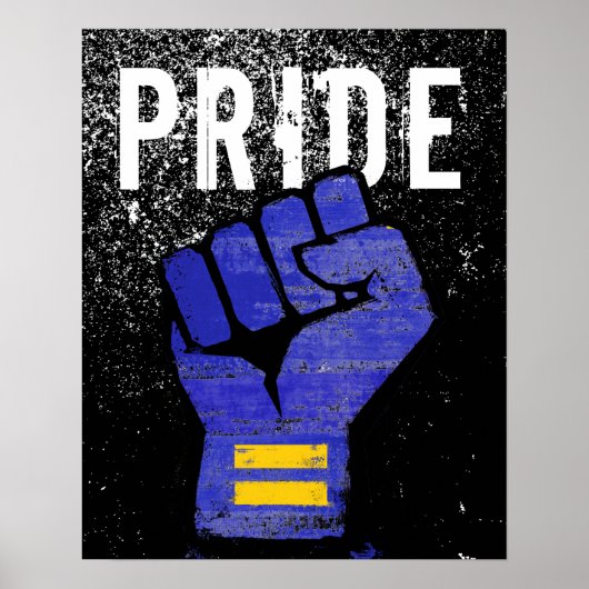 Poster Poing de protestation bleu (Devant)