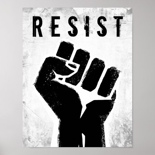 Poster Poing de protestation noir (Devant)