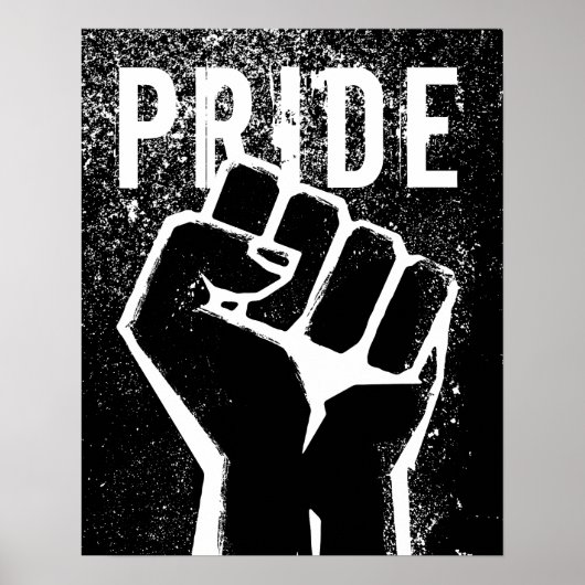 Poster Poing de protestation noir (Devant)