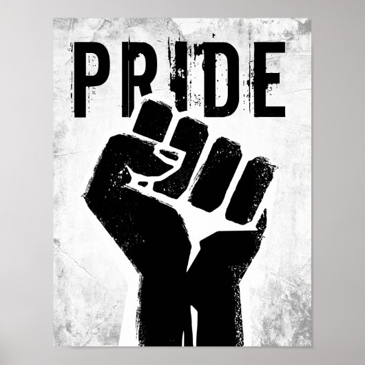Poster Poing de protestation noir (Devant)