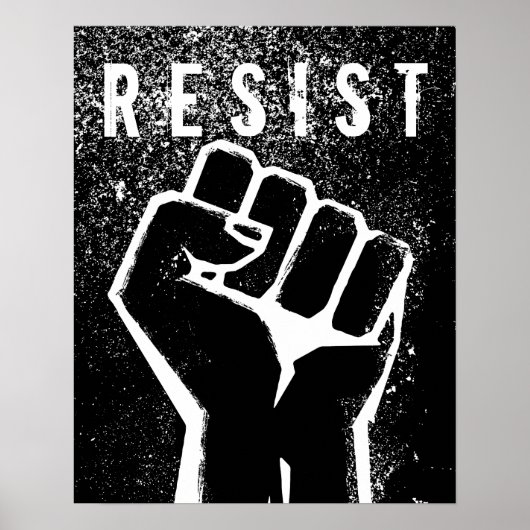 Poster Poing de protestation noir (Devant)