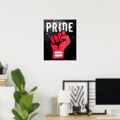 Poster Poing de protestation rouge (Bureau à domicile)