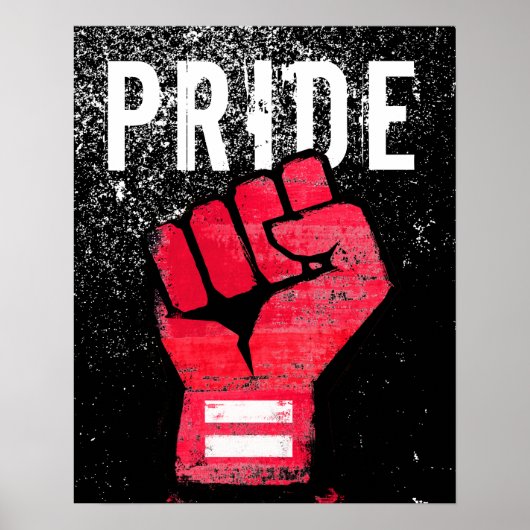 Poster Poing de protestation rouge (Devant)