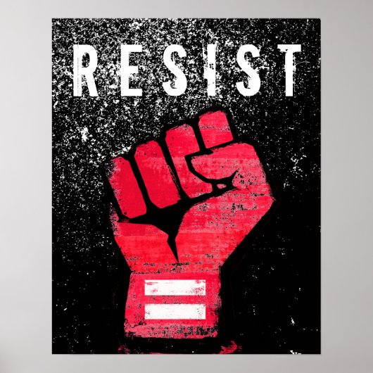Poster Poing de protestation rouge (Devant)