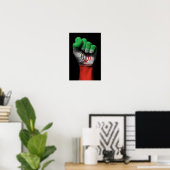 Poster Poing serré levé avec drapeau iranien (Bureau à domicile)