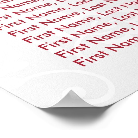 Poster Poinsettia Noël Mariage d'hiver Carte de siège (Coin)