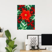 Poster Poinsettia vintage (Bureau à domicile)