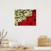 Poster Poinsettias blanches et rouges I Holiday Floral (Cuisine)