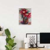 Poster Poinsettias dans un vase Brown (Bureau à domicile)