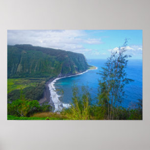 Poster Point de vue de la vallée de Waipio, Hawaii, Impre