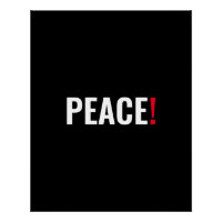 Point d'exclamation de paix noir blanc rouge anti-